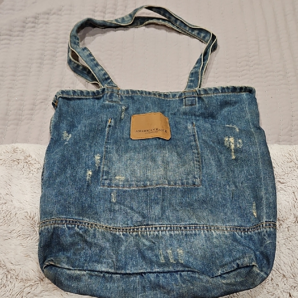 American Eagle Outfitters Blue Denim Tote